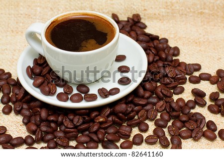 Coffee Cup and  Brown Beans - Background