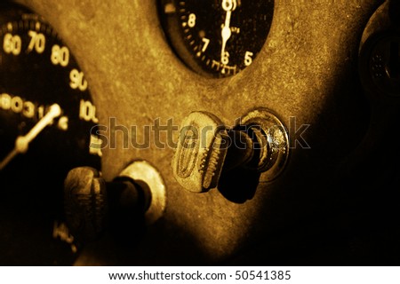 stock photo Part of a dashboard in an old car