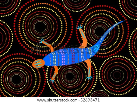 stock photo : Aboriginal lizard