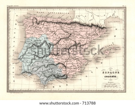 map of spain and portugal. Ancient Spain and Portugal