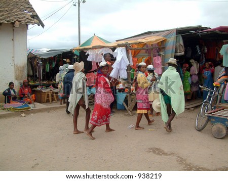Shopping at market in Madagascar,Africa.