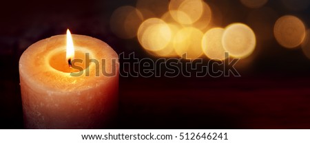 Burning candle for silence moments