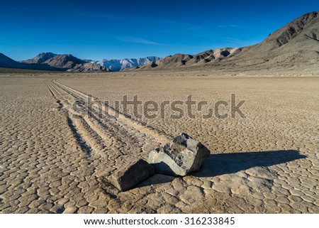 The Racetrack Playa, or The Racetrack, is a scenic dry lake with \