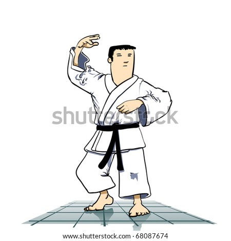 Martial arts - KARATE movement Detailed Vector illustration