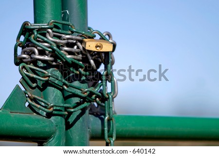 Locked chain on a gate