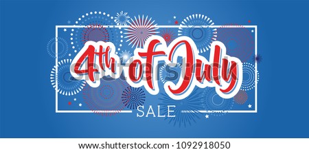 Fourth of July. 4th of July holiday banner. USA Independence Day banner for sale, discount, advertisement, web etc. vector illustration