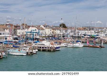 SHOREHAM, UK - JULY 18:  Yachts in the river Adur on Saturday, July 18, 2015 in Shoreham-by-Sea, West Sussex, UK