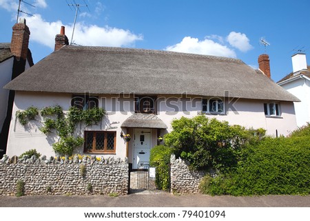 A beautiful thatched cottage in Otterton, Devon, UK