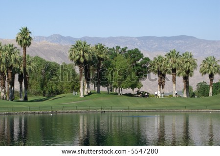 Golf Resort in Palm Springs with Mountains in background
