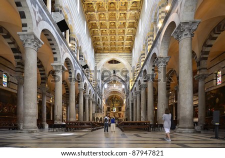 inside cathedral of Pisa Tuscany, Italy
