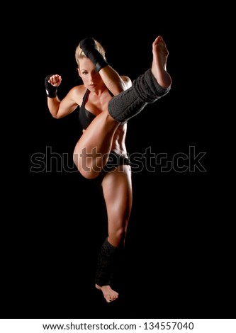 Intense Female Training for Boxing Bout