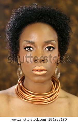Beautiful Expressive African American Woman With Dramatic Lighting