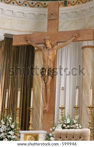 Jesus Christ on Cross on Catholic Church