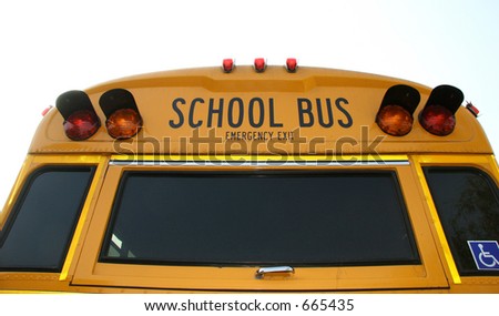 Rear end of school bus
