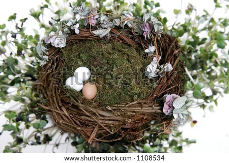 Green Grass Fantasy Bird Nest With Eggs Background Photo Prop (Insert Your Client!)