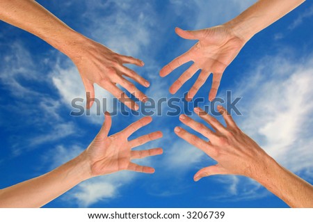Hands Reaching for Help and SUpport