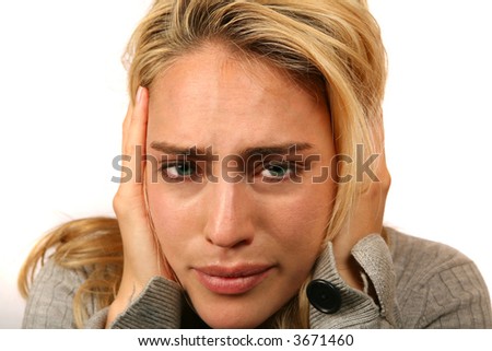 stock photo : Caucasian Woman Extremely Stressed Out