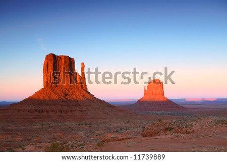 Sunset in Monument Valley, Navajo Nation, Arizona USA