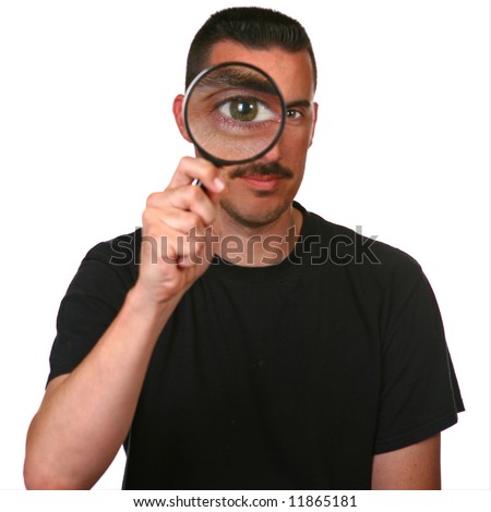 stuart scott glass eye. Man Holding Magnifying Glass