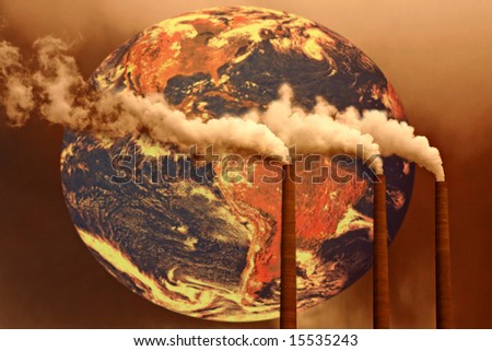Concept of Future Planet Global Warming If Habits Do Not Change: Intentional Grain and Depth of Field