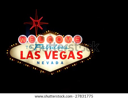 las vegas sign at night. To Las Vegas Neon Sign at