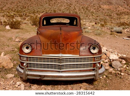 Sad Rusted Out Used Up Vintage Vehicle Left in the Desert to Rot