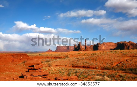 Beautiful Landscape of the Desert Area of Monument Valley USA