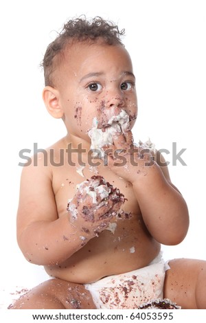 messy cake eating