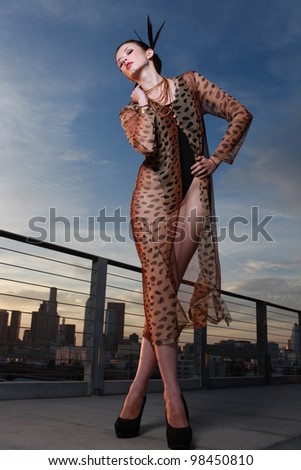 Woman in High Fashion Editorial Concept