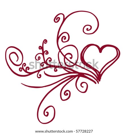 Logo Design Services on Heart Shaped Outline With Floral Details Stock Vector 57728227