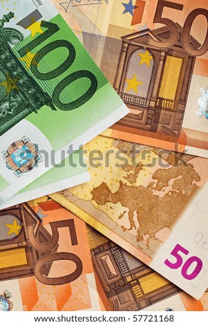 Euro money bills for financial background