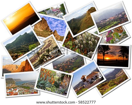 Collage of Gran Canaria, Canary Islands photos isolated on white background
