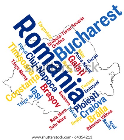 stock vector : Romania map and map of romanian cities. stock vector : Romania map and