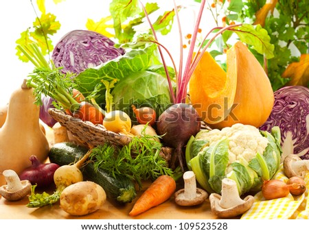 Still life with autumn vegetables