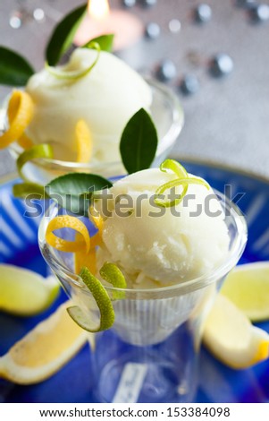 Lemon and Lime ice cream  for Christmas dinner