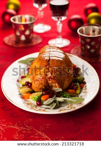 Fig and pistachio stuffed turkey breast