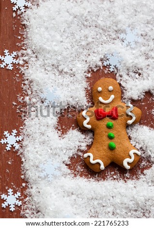 Gingerbread Man Snow Angel