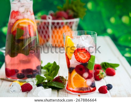 Fruit and berry summer punch