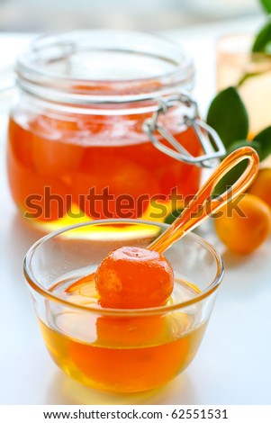 Orange and clementine marmalade  in jar