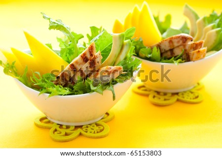 Chicken  salad with avocado and mango