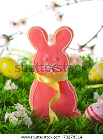 easter bunnies and eggs to colour in. stock photo : Homemade Easter