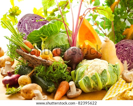 Still life with autumn vegetables