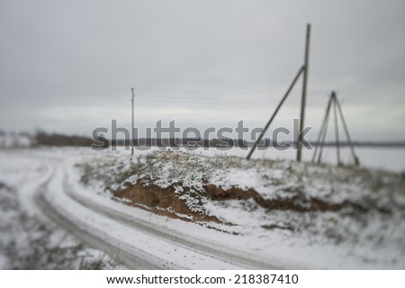 gloomy landscape with rural road