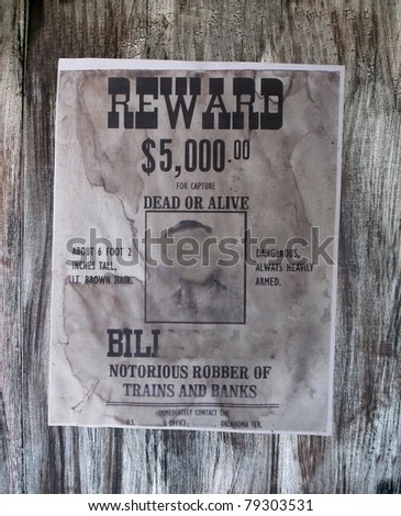wanted danger man (gangster) details. old robber of banks, vintage paper texture.