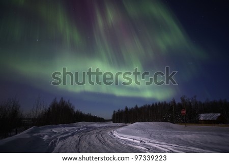 Strong northern lights display over Southcentral Alaska in March 2012