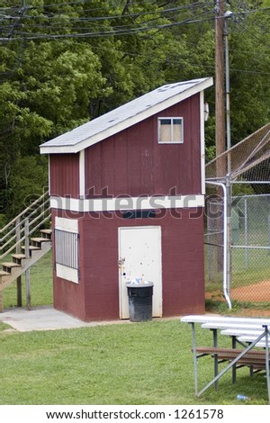 Official\'s booth and concession stand at local ball field
