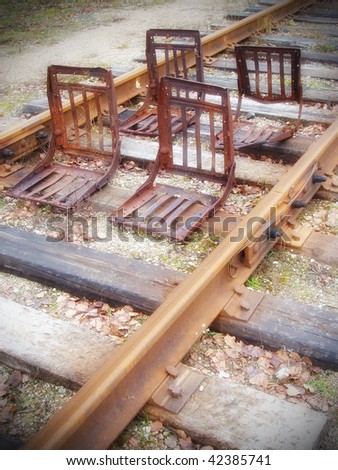 Travel through time. Forgotten passengers. Rusty seats on the railroad.