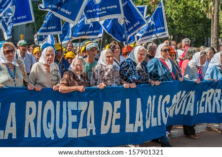 BUENOS AIRES, ARGENTINA - February, 26: Mothers of the Plaza de Mayo on February, 26, 2010 in Buenos Aires, Argentina