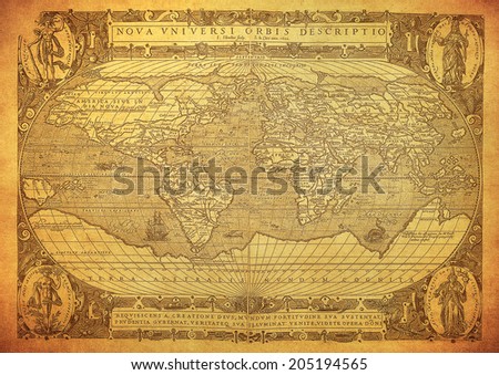 vintage map of the world 1602