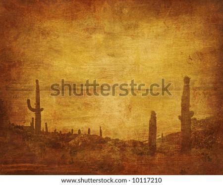 Гранж фон с ландшафтом дикого Запада stock photography.